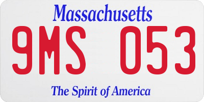 MA license plate 9MS053