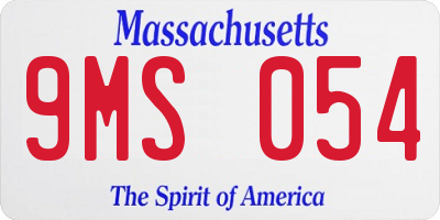 MA license plate 9MS054