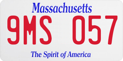 MA license plate 9MS057