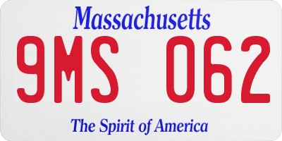 MA license plate 9MS062