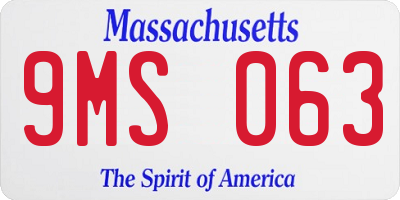 MA license plate 9MS063