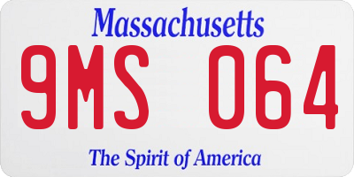 MA license plate 9MS064