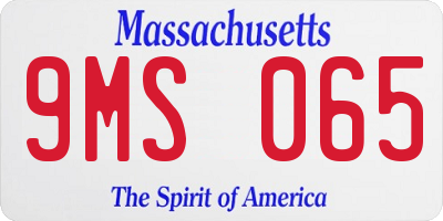 MA license plate 9MS065
