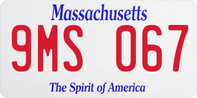 MA license plate 9MS067