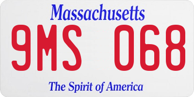 MA license plate 9MS068