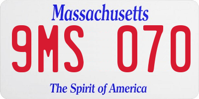 MA license plate 9MS070