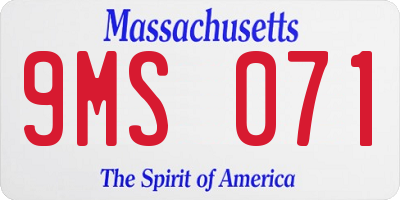 MA license plate 9MS071
