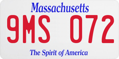 MA license plate 9MS072
