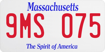 MA license plate 9MS075