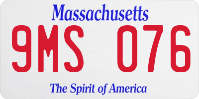 MA license plate 9MS076