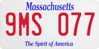 MA license plate 9MS077