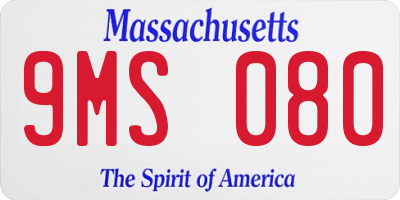 MA license plate 9MS080