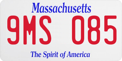 MA license plate 9MS085