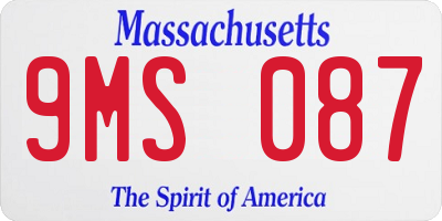 MA license plate 9MS087