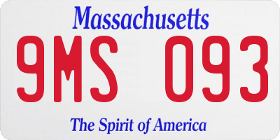 MA license plate 9MS093