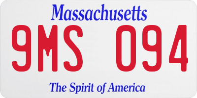 MA license plate 9MS094