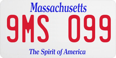 MA license plate 9MS099