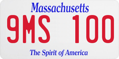 MA license plate 9MS100