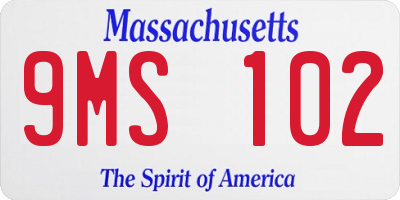 MA license plate 9MS102