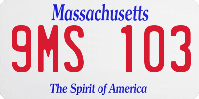 MA license plate 9MS103
