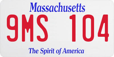 MA license plate 9MS104