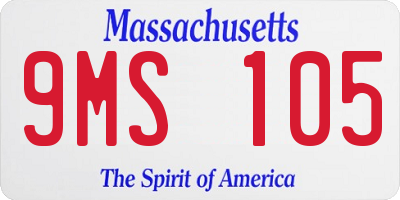 MA license plate 9MS105