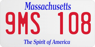 MA license plate 9MS108