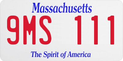 MA license plate 9MS111