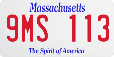 MA license plate 9MS113