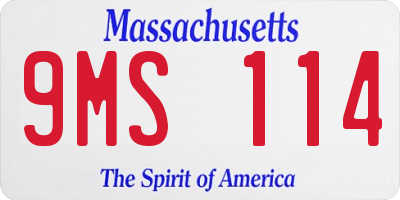 MA license plate 9MS114