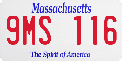 MA license plate 9MS116