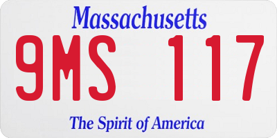 MA license plate 9MS117