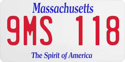 MA license plate 9MS118