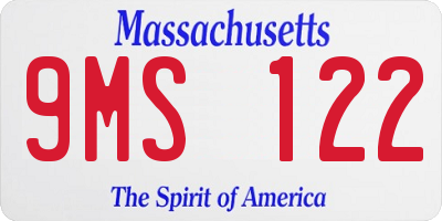 MA license plate 9MS122