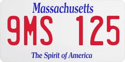 MA license plate 9MS125