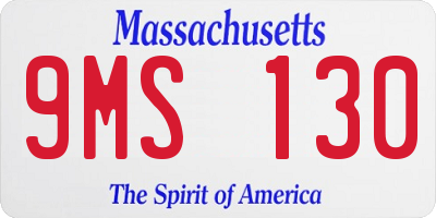 MA license plate 9MS130