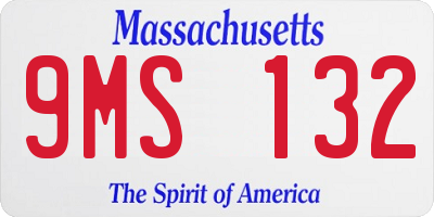 MA license plate 9MS132