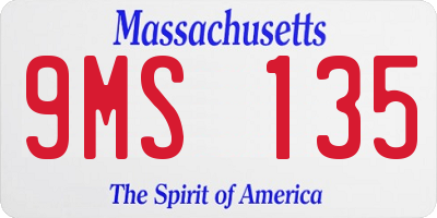 MA license plate 9MS135