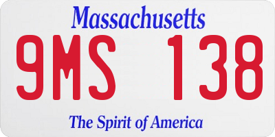 MA license plate 9MS138