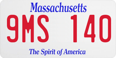 MA license plate 9MS140