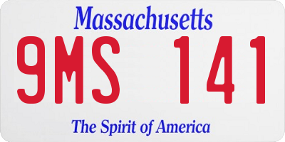 MA license plate 9MS141