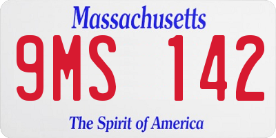 MA license plate 9MS142