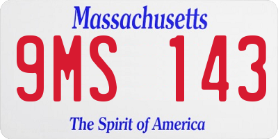 MA license plate 9MS143