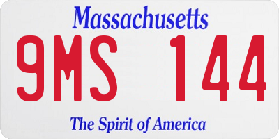 MA license plate 9MS144