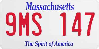 MA license plate 9MS147