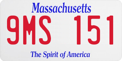 MA license plate 9MS151