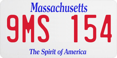 MA license plate 9MS154