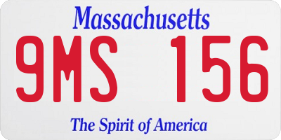 MA license plate 9MS156