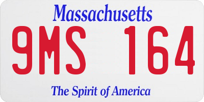 MA license plate 9MS164
