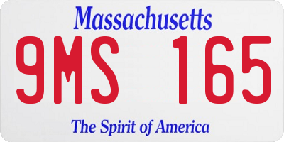 MA license plate 9MS165